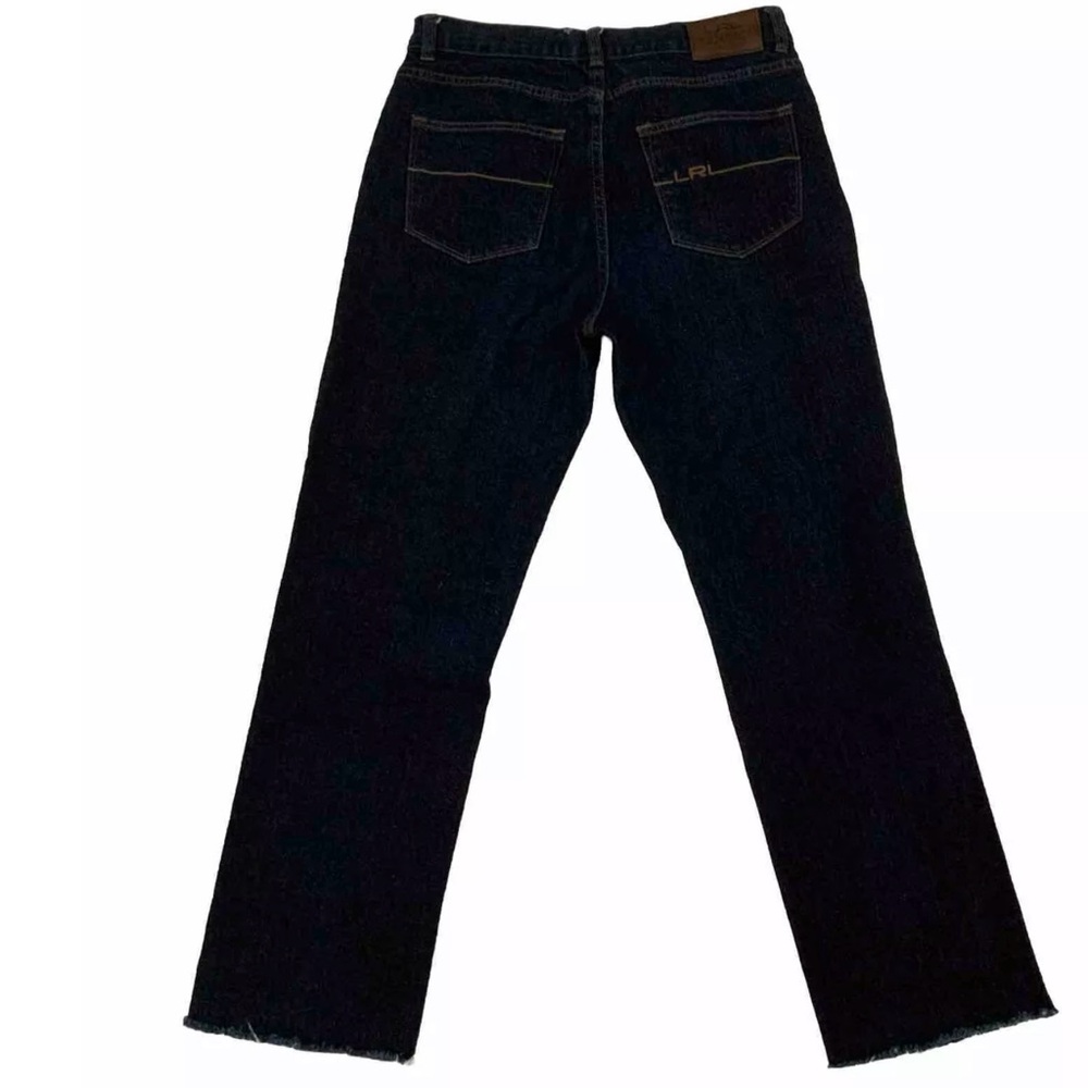 Lauren Ralph Lauren Jeans Co. Straight Leg 
Raw Hem 
Mid Rise
Size 6
Dark Wash